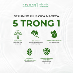 Tinh chất Rau má giúp làm dịu, dưỡng ẩm và hỗ trợ phục hồi da Pax Moly 5x Plus Cica Madeca Serum 30ml