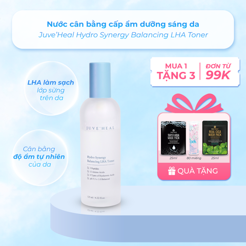 Nước cân bằng cấp ẩm dưỡng sáng da Juve’Heal Hydro Synergy Balancing LHA Toner 125ml