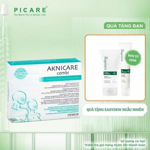 Viên Uống Hỗ Trợ Giảm Mụn Điều Tiết Bã Nhờn Aknicare Combi Hộp 30 Viên