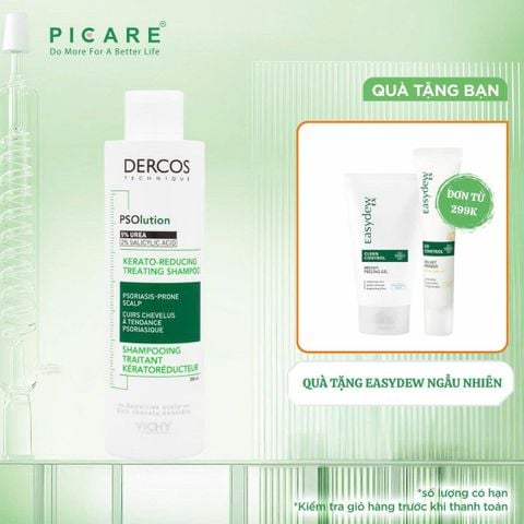 Dầu gội làm sạch tóc và da đầu dành cho da đầu gàu ngứa Vichy Dercos PSOlution Kerato-Reducing Treating Shampoo 200ml