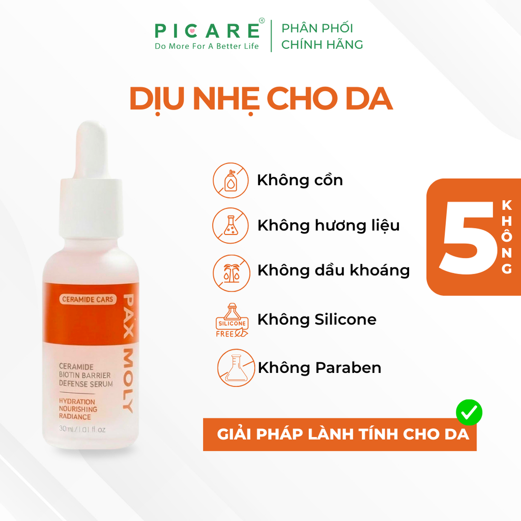 Tinh chất dưỡng ẩm hỗ trợ phục hồi giúp củng cố hàng rào bảo vệ da Pax Moly Ceramide Biotin Barrier Defense Serum 30ml