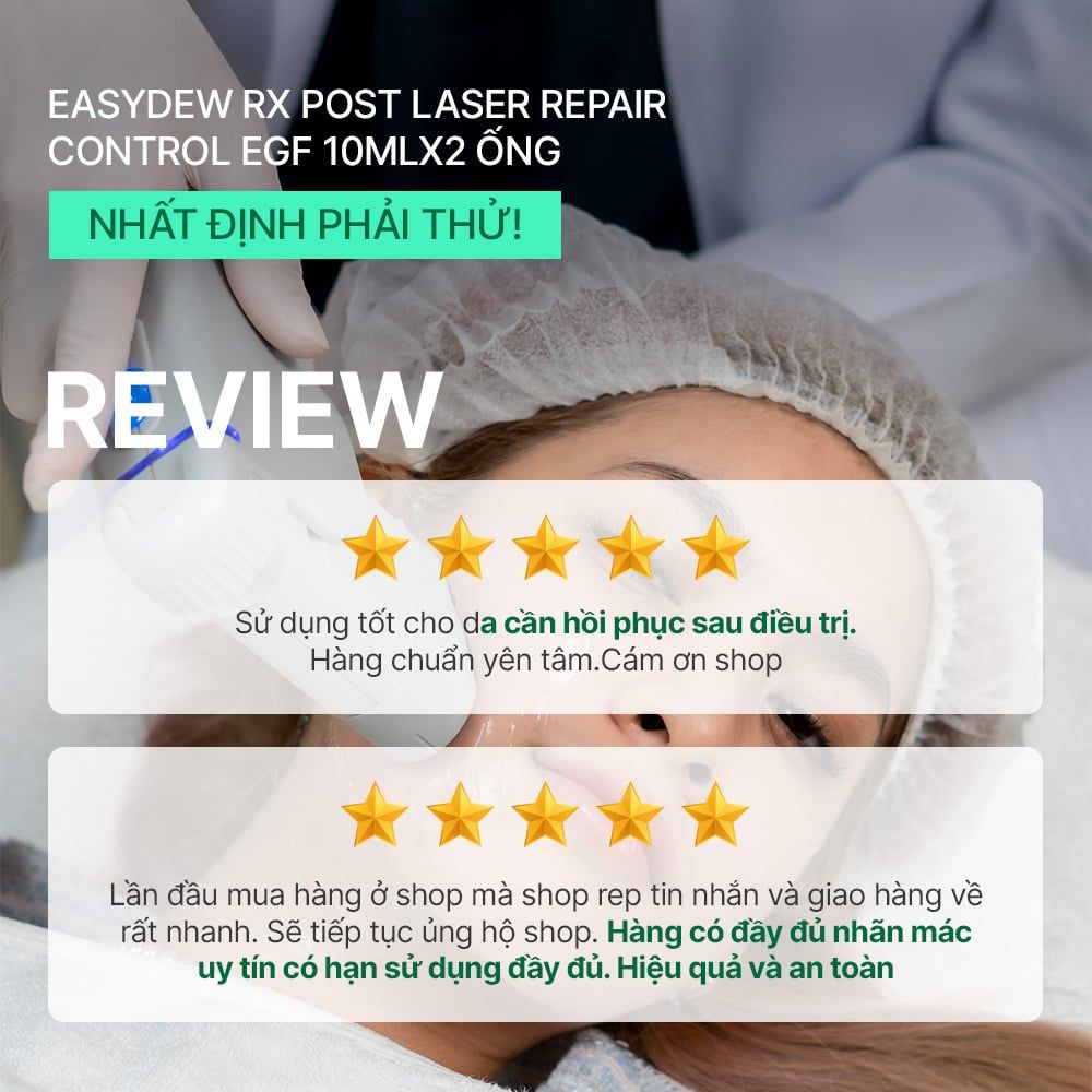 Tinh Chất Hỗ Trợ Phục Hồi Da Sau Tổn Thương Easydew RX Post Laser Repair Control EGF 10ml x 2 ống