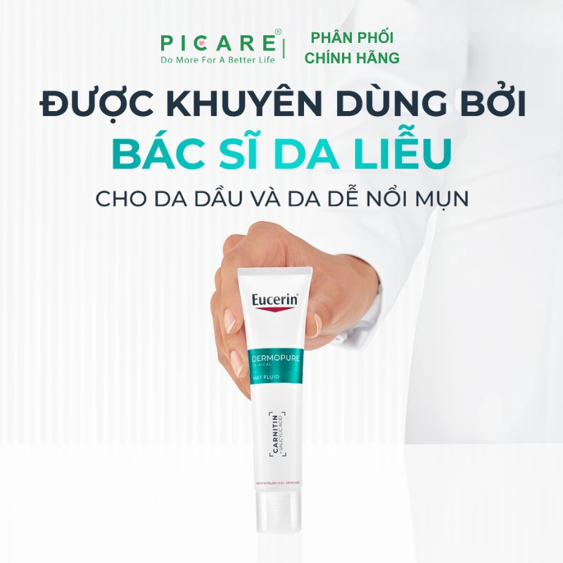 Kem Dưỡng Kiểm Soát Dầu Giảm Mụn Eucerin Dermopure Clinical Mat Fluid 40ml - 99307