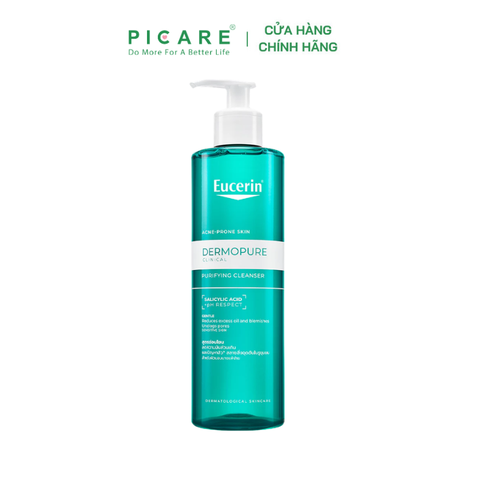Sữa Rửa Mặt Dành Cho Da Nhờn Mụn Dạng Gel Eucerin Dermopure Clinical Purifying Cleanser 400ml