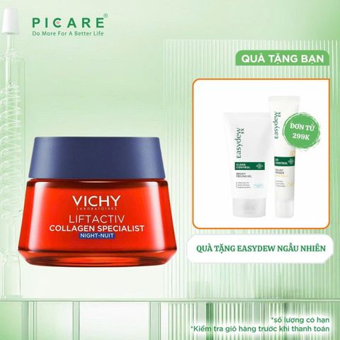 Kem Dưỡng Vichy Ngăn Lão Hóa, Sáng Da Collagen Liftactiv Collagen Night Specialist Chuyên Biệt 50ml