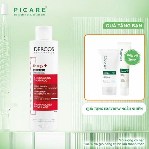 Dầu gội dưỡng ngăn ngừa và giảm rụng tóc Vichy Dercos Energising Aminexil Stimulating Shampoo 200ml