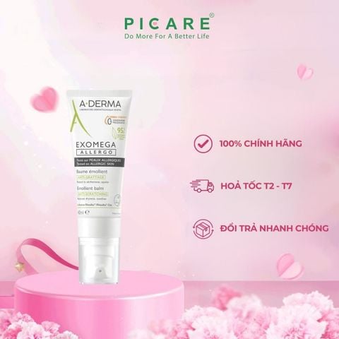 Kem dưỡng ẩm chuyên biệt cho da khô da cơ địa A-Derma Exomega Allergo Emollient Balm 40ml