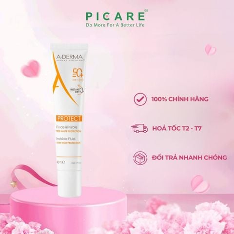 Kem Chống Nắng Dành Cho Da Nhạy Cảm A-derma Protect Invisible Fluid SPF50+ 40ml