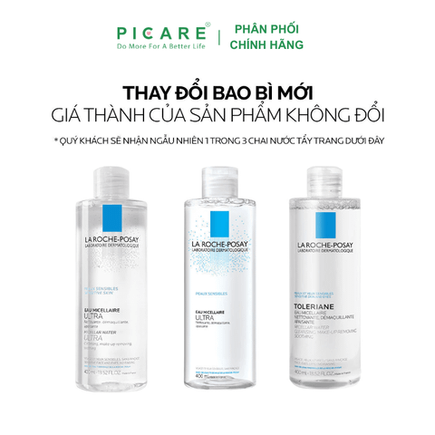 Nước Tẩy Trang Dành Cho Da Khô, Da Nhạy Cảm La Roche-Posay Micellar Water Ultra Sensitive 400ml