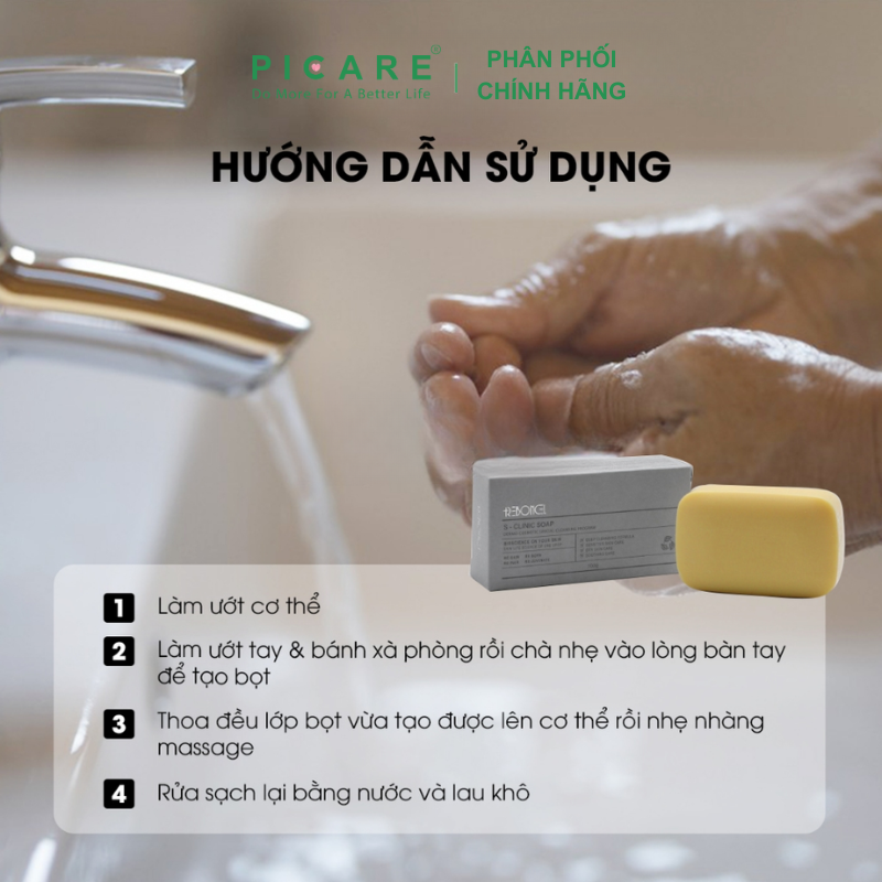 Xà phòng làm giảm mụn sáng da dùng cho mặt và toàn thân Reboncel S-Clinic Soap 100g