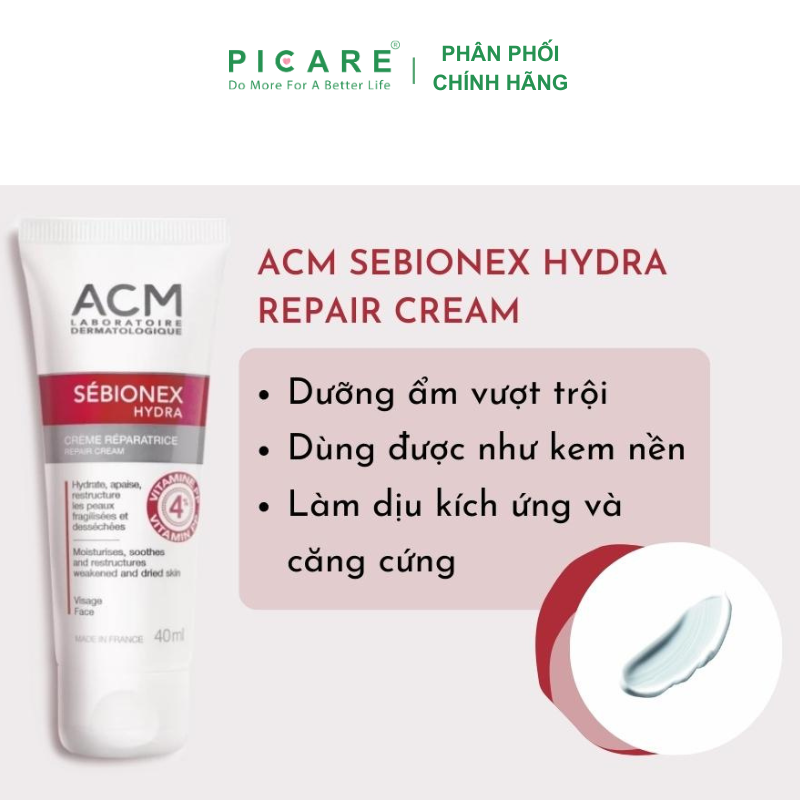 Kem Dưỡng Ẩm Dành Cho Da Mụn ACM Sebionex Hydra Repair Cream 40ml