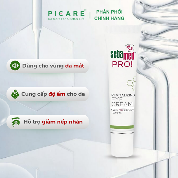 Kem Postbiotics giúp mờ thâm và trẻ hoá dành cho mắt - Sebamed Pro! Revitalizing Eye Cream 15ml
