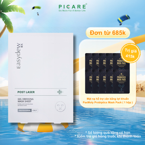 Mặt Nạ Gel Hỗ Trợ Phục Hồi Da Tổn Thương, Kích Ứng Sau Laser, Peel, Lăn Kim Easydew RX Post Laser Gel Dessing Mask Sheet 38ML (5 miếng)