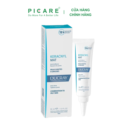 Kem dưỡng làm giảm bóng nhờn, thu nhỏ lỗ chân lông Ducray Keracnyl Mat 30ml