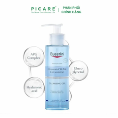 Gel rửa mặt cấp ẩm cho da nhạy cảm Eucerin DermatoCLEAN Cleansing Gel 200ml