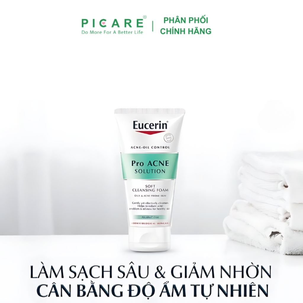 Sữa Rửa Mặt Tạo Bọt Cho Da Mụn Eucerin Pro Acne Solution Gentle Cleansing Foam 50ml