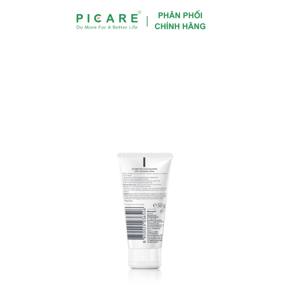 Sữa Rửa Mặt Tạo Bọt Cho Da Mụn Eucerin Pro Acne Solution Gentle Cleansing Foam 50ml