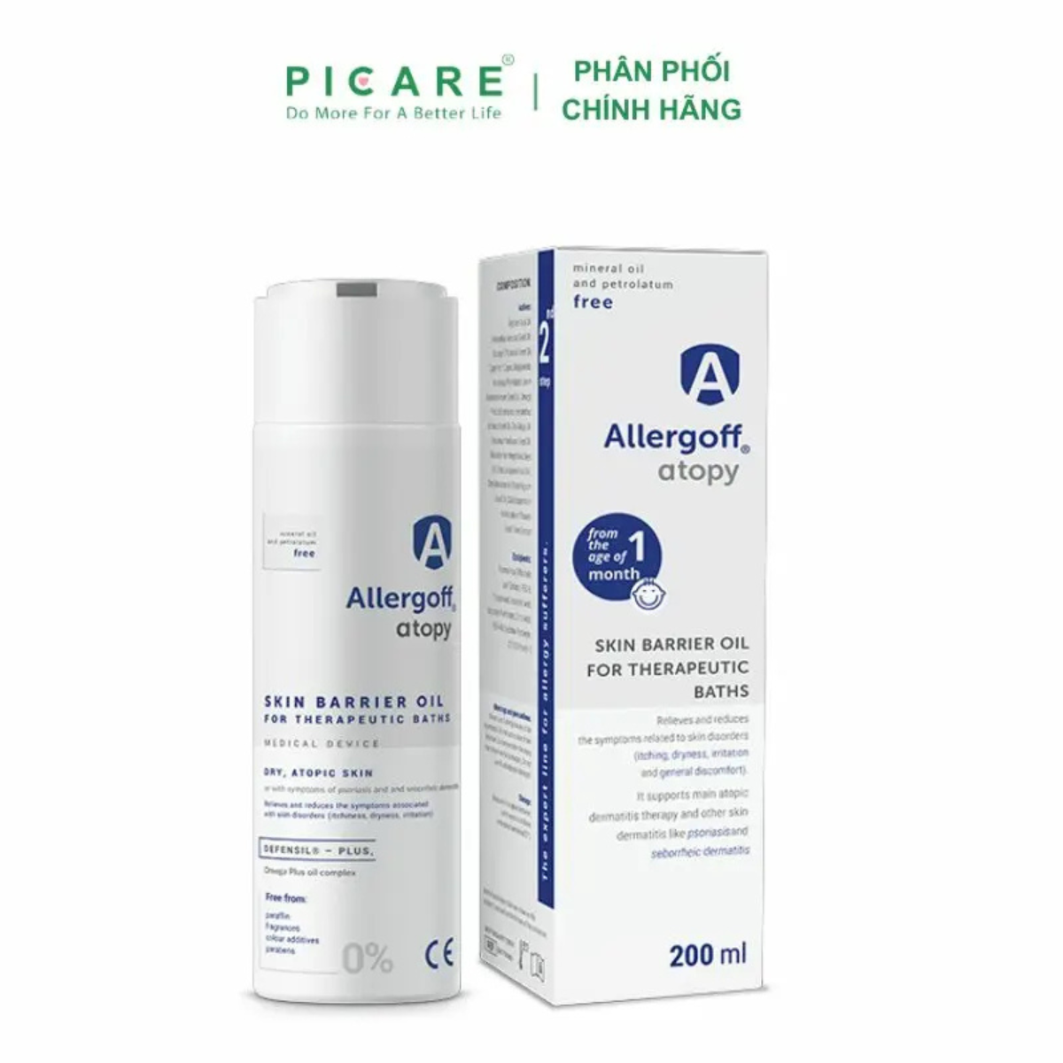 Dầu tắm chuyên biệt làm dịu da, dưỡng ẩm Allergoff Atopy 200ml
