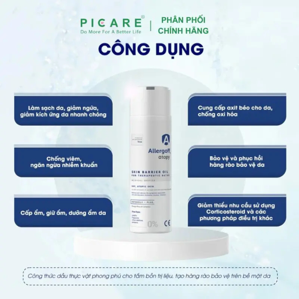 Dầu tắm chuyên biệt làm dịu da, dưỡng ẩm Allergoff Atopy 200ml