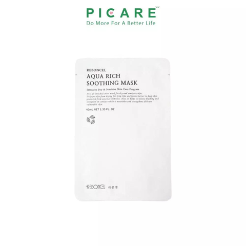 ( 1 miếng ) Mặt nạ cấp ẩm da tổn thương và nhạy cảm Reboncel Aqua Rich Soothing Mask