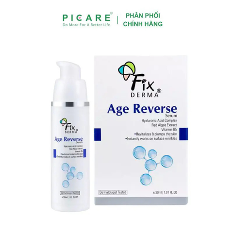 Serum Hỗ Trợ Làm Giảm Dấu Hiệu Lão Hóa, Da Mịn Màng, Thu Nhỏ Lỗ Chân Lông, Fixderma Age Reverse  30ml