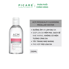 Nước Tẩy Trang Cho Da Nhạy Cảm ACM Rosakalm Cleansing Micellar Water 250 ml