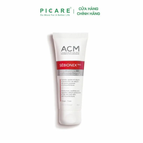Kem Dưỡng Ẩm Dành Cho Da Mụn Giúp Ngăn Ngừa Sự Tiết Bã Nhờn ACM Sebionex Trio Anti-imperfection Soothing Cream 40ml