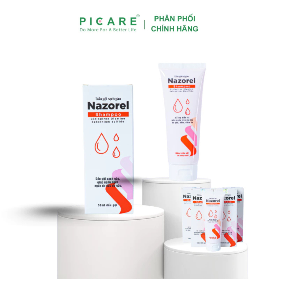 Dầu gội cải thiện da đầu dầu, giảm gàu ngứa Nazorel Shampoo