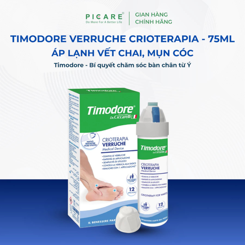 Áp lạnh loại bỏ vết chai, mụn cóc Timodore Veruche Crioterapia – 75ml