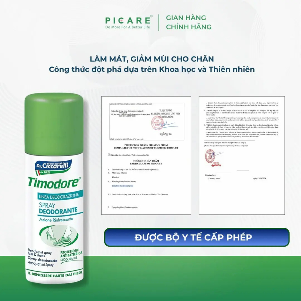 Xịt Khử Mùi Chân & Giày Dr. Ciccarelli Timodore Deodorant Spray 150 ml