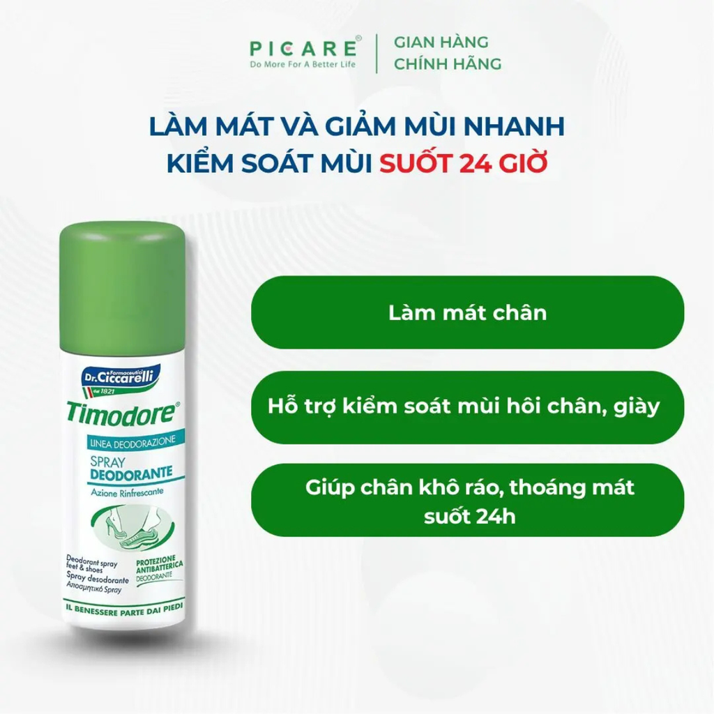 Xịt Khử Mùi Chân & Giày Dr. Ciccarelli Timodore Deodorant Spray 150 ml