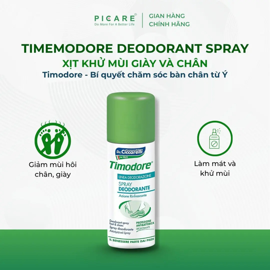 Xịt Khử Mùi Chân & Giày Dr. Ciccarelli Timodore Deodorant Spray 150 ml