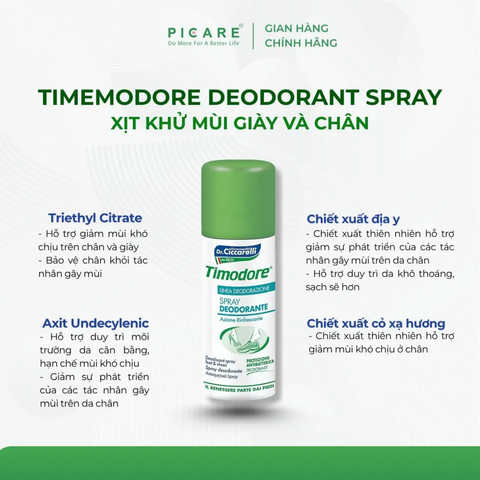 Xịt Khử Mùi Chân & Giày Dr. Ciccarelli Timodore Deodorant Spray 150 ml