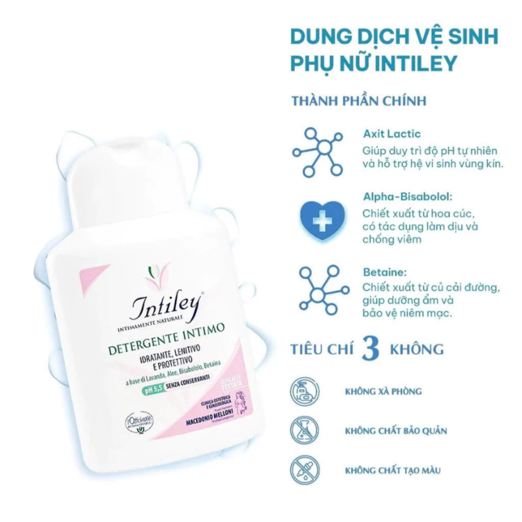 Dung dịch vệ sinh phụ nữ dịu nhẹ giảm khuẩn cân bằng pH Intiley Intimately Natural Feminine Wash 200ml