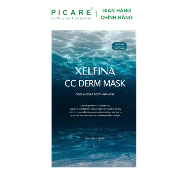 [ 1 hộp ] Mặt nạ Hydrogel giúp làm dịu & làm mát da XELFINA CC DERM 40g