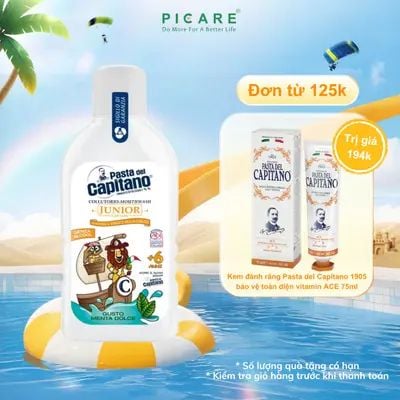 Nước Súc Miệng Pasta del Capitano Junior Cho Trẻ Em 6+ Hương Bạc Hà 400ml