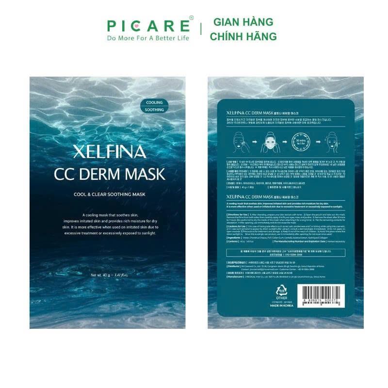[ 1 gói ] Mặt nạ Hydrogel giúp làm dịu & làm mát da XELFINA CC DERM 40g
