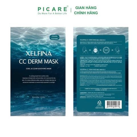 [ 1 gói ] Mặt nạ Hydrogel giúp làm dịu & làm mát da XELFINA CC DERM 40g