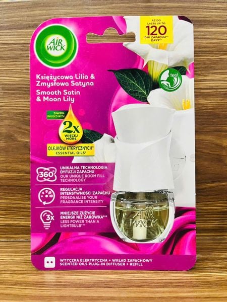 Bộ Tinh Dầu Cắm Điện Air Wick AWI2472 Smooth Satin & Moon Lily 19ml (Hương hoa ly)
