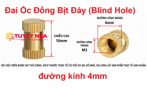 M3 Trụ Đồng Cái Bịt Đáy 10mm