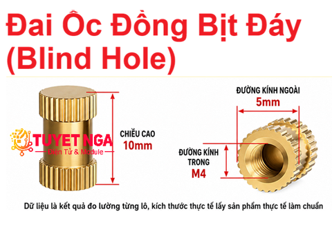 M4 Trụ Đồng Cái Bịt Đáy 10mm