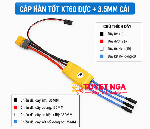 30A Mạch Điều Tốc Động Cơ Không Chổi Than ESC Brushless XXD30A XT60