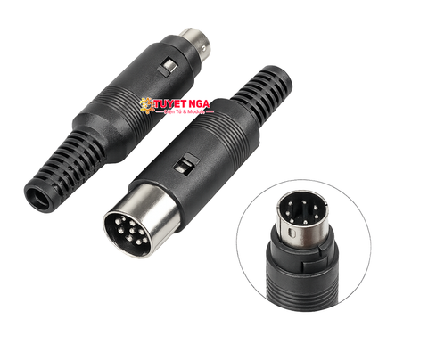 Đầu DIN 8 Chân Đực Nối Dây DIN8 PS2 13.2mm
