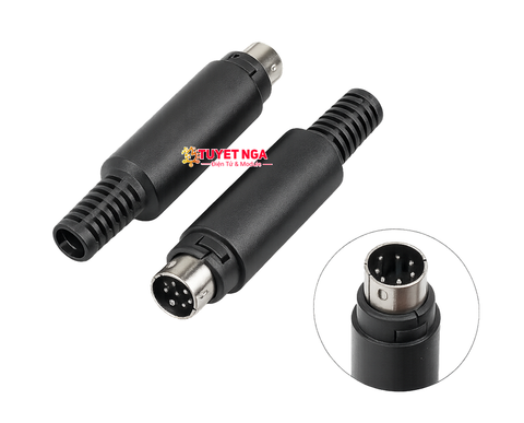 Đầu Mini DIN 6 Chân Đực Nối Dây DIN6 PS2 9mm