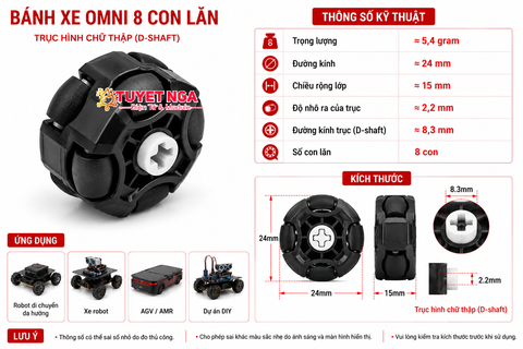 24158 Bánh Xe Omni Đa Hướng Chữ Thập