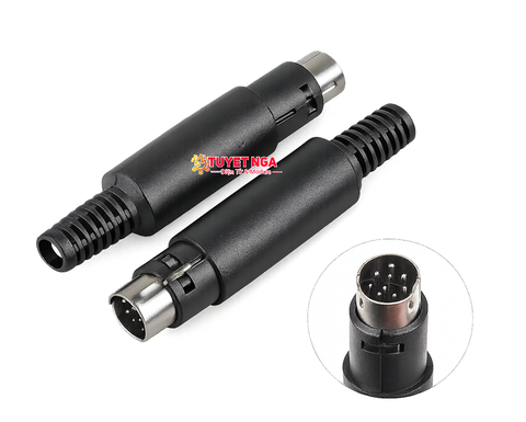 Đầu Mini DIN 8 Chân Đực Nối Dây DIN8 PS2 9mm
