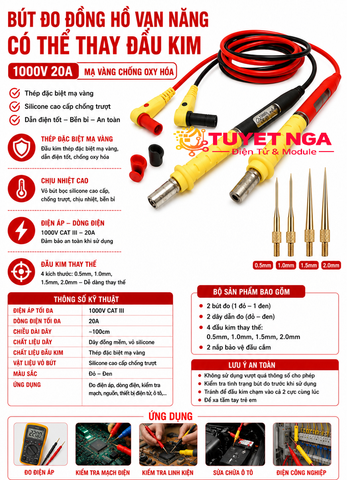 Bút Đo Đồng Hồ Vạn Năng Thay Đầu Kim