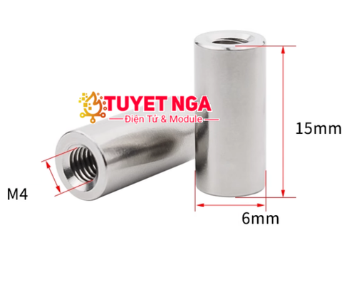 M4x15 Đai Ốc Nối Dài Trụ Thép Inox 304 M4 Dài 15mm