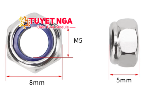 Đai Ốc Chống Tháo M5 DIN985 Inox 304