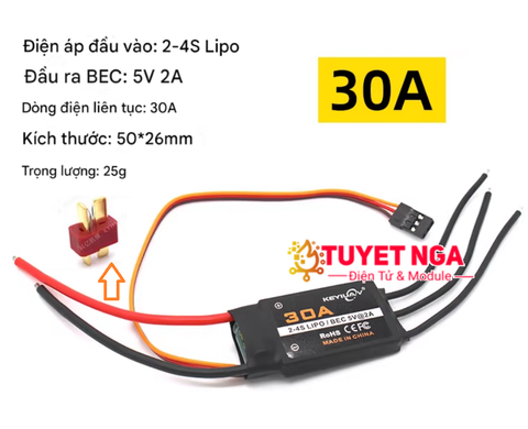 30A Mạch Điều Tốc Động Cơ Không Chổi Than ESC Brushless XXD30A V2